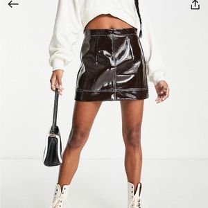 High Shine Vinyl Mini Skirt